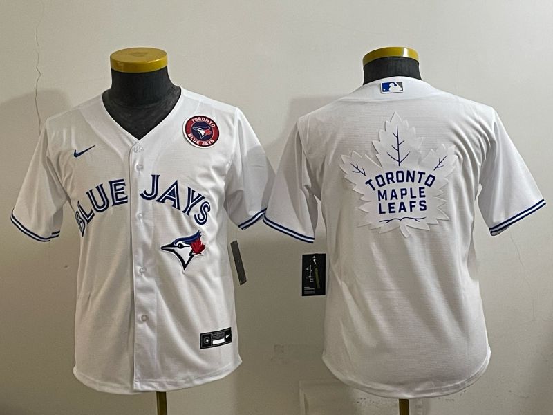 Youth 2025 Toronto Blue Jays Blank White Game Nike MLB Jersey style 03